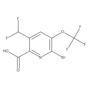 6-Bromo-3-(difluoromethyl)-5-(trifluoromethoxy)picolinic acid Structure