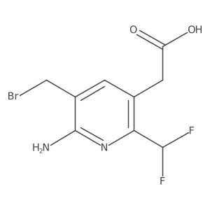 2-(6-Amino-5-(bromomethyl)-2-(difluoromethyl)pyridin-3-yl)acetic acid结构式