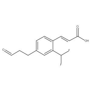 2-(Difluoromethyl)-4-(3-oxopropyl)cinnamic acid Structure