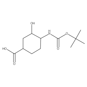4-((tert-Butoxycarbonyl)amino)-3-hydroxycyclohexane-1-carboxylic acid Structure