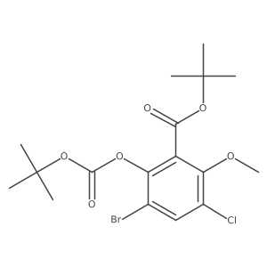 Tert-butyl 3-bromo-2-((tert-butoxycarbonyl)oxy)-5-chloro-6-methoxybenzoate结构式