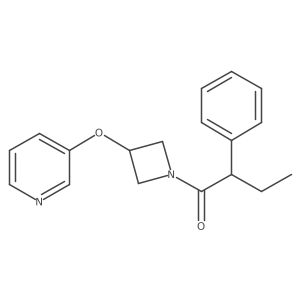 2-Phenyl-1-(3-(pyridin-3-yloxy)azetidin-1-yl)butan-1-one结构式