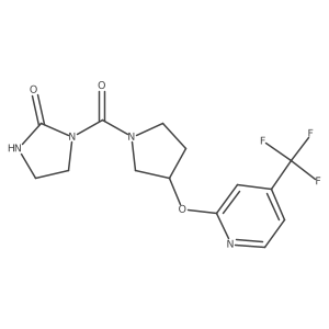 1-(3-((4-(Trifluoromethyl)pyridin-2-yl)oxy)pyrrolidine-1-carbonyl)imidazolidin-2-one结构式