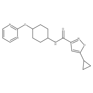 5-cyclopropyl-N-((1r,4r)-4-(pyrimidin-2-yloxy)cyclohexyl)isoxazole-3-carboxamide Structure