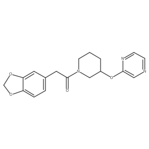 2-(Benzo[d][1,3]dioxol-5-yl)-1-(3-(pyrazin-2-yloxy)piperidin-1-yl)ethanone结构式