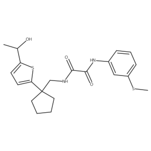 N1-((1-(5-(1-hydroxyethyl)thiophen-2-yl)cyclopentyl)methyl)-N2-(3-(methylthio)phenyl)oxalamide结构式