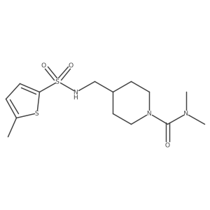 N,N-dimethyl-4-((5-methylthiophene-2-sulfonamido)methyl)piperidine-1-carboxamide结构式