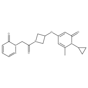 2-(2-(3-((1-cyclopropyl-6-methyl-2-oxo-1,2-dihydropyridin-4-yl)oxy)azetidin-1-yl)-2-oxoethyl)pyridazin-3(2H)-one结构式
