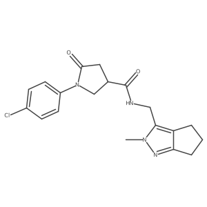 1-(4-chlorophenyl)-N-((2-methyl-2,4,5,6-tetrahydrocyclopenta[c]pyrazol-3-yl)methyl)-5-oxopyrrolidine-3-carboxamide结构式