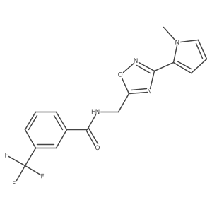 N-((3-(1-methyl-1H-pyrrol-2-yl)-1,2,4-oxadiazol-5-yl)methyl)-3-(trifluoromethyl)benzamide结构式