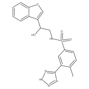 N-(2-(benzo[b]thiophen-3-yl)-2-hydroxyethyl)-4-fluoro-3-(1H-tetrazol-5-yl)benzenesulfonamide Structure