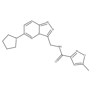 5-methyl-N-((6-(pyrrolidin-1-yl)-[1,2,4]triazolo[4,3-b]pyridazin-3-yl)methyl)isoxazole-3-carboxamide结构式