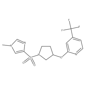 2-((1-((1-methyl-1H-imidazol-4-yl)sulfonyl)pyrrolidin-3-yl)oxy)-4-(trifluoromethyl)pyridine结构式