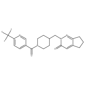 2-({1-[6-(trifluoromethyl)pyridine-3-carbonyl]piperidin-4-yl}methyl)-2H,3H,5H,6H,7H-cyclopenta[c]pyridazin-3-one结构式