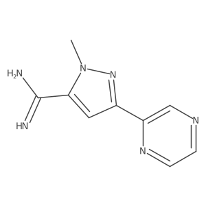 1-methyl-3-(pyrazin-2-yl)-1H-pyrazole-5-carboximidamide Structure
