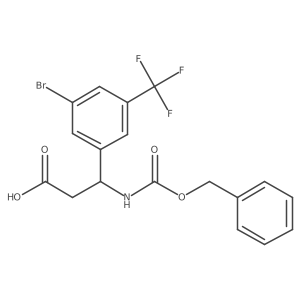 (3R)-3-{[(benzyloxy)carbonyl]amino}-3-[3-bromo-5-(trifluoromethyl)phenyl]propanoic acid结构式