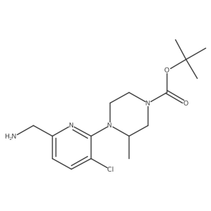 Tert-butyl 4-[6-(aminomethyl)-3-chloropyridin-2-yl]-3-methylpiperazine-1-carboxylate Structure