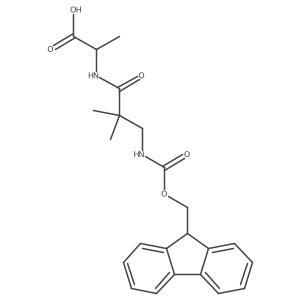 (2R)-2-[3-({[(9H-fluoren-9-yl)methoxy]carbonyl}amino)-2,2-dimethylpropanamido]propanoic acid Structure
