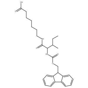 7-[(2S,3S)-2-({[(9H-fluoren-9-yl)methoxy]carbonyl}amino)-3-methylpentanamido]heptanoic acid Structure