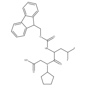 2-[N-cyclopentyl-2-({[(9H-fluoren-9-yl)methoxy]carbonyl}amino)-4,4-difluorobutanamido]acetic acid结构式
