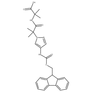 2-{2-[4-({[(9H-fluoren-9-yl)methoxy]carbonyl}amino)-1H-pyrazol-1-yl]-2-methylpropanamido}-2-methylpropanoic acid结构式