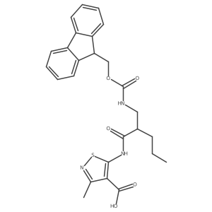 5-{2-[({[(9H-fluoren-9-yl)methoxy]carbonyl}amino)methyl]pentanamido}-3-methyl-1,2-thiazole-4-carboxylic acid结构式