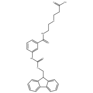 3-(2-{[3-({[(9H-fluoren-9-yl)methoxy]carbonyl}amino)phenyl]formamido}ethoxy)propanoic acid Structure