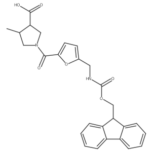 1-{5-[({[(9H-fluoren-9-yl)methoxy]carbonyl}amino)methyl]furan-2-carbonyl}-4-methylpyrrolidine-3-carboxylic acid Structure