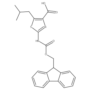 2-({[(9H-fluoren-9-yl)methoxy]carbonyl}amino)-5-(2-methylpropyl)-1,3-thiazole-4-carboxylic acid结构式