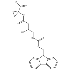 1-[4-({[(9H-fluoren-9-yl)methoxy]carbonyl}amino)-3-hydroxybutanamido]cyclopropane-1-carboxylic acid结构式