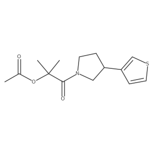 2-Methyl-1-oxo-1-(3-(thiophen-3-yl)pyrrolidin-1-yl)propan-2-yl acetate结构式
