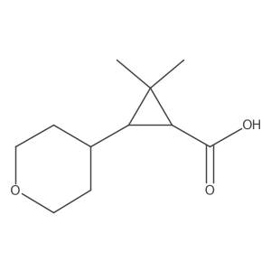 rac-(1R,3R)-2,2-dimethyl-3-(oxan-4-yl)cyclopropane-1-carboxylic acid结构式