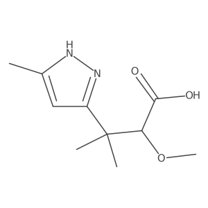 2-methoxy-3-methyl-3-(5-methyl-1H-pyrazol-3-yl)butanoic acid Structure