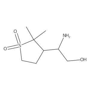 3-(1-Amino-2-hydroxyethyl)-2,2-dimethyl-1lambda6-thiolane-1,1-dione结构式