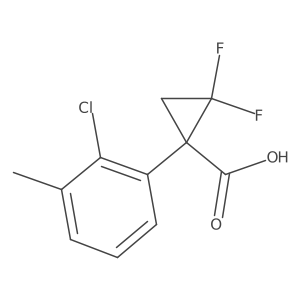 1-(2-Chloro-3-methylphenyl)-2,2-difluorocyclopropane-1-carboxylic acid结构式