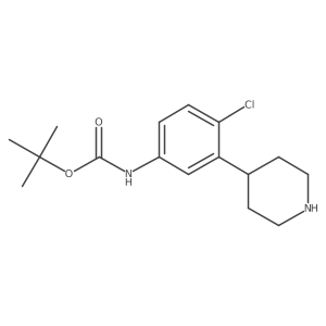 tert-butyl N-[4-chloro-3-(piperidin-4-yl)phenyl]carbamate结构式