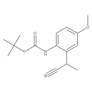 tert-butyl N-[2-(1-cyanoethyl)-4-methoxyphenyl]carbamate Structure