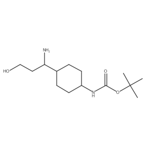 tert-butyl N-[4-(1-amino-3-hydroxypropyl)cyclohexyl]carbamate Structure