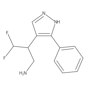 3,3-difluoro-2-(3-phenyl-1H-pyrazol-4-yl)propan-1-amine结构式