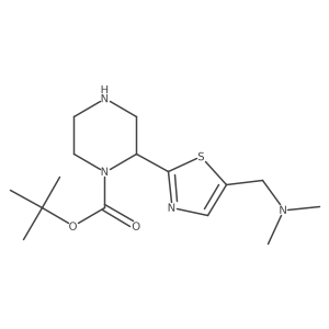Tert-butyl 2-{5-[(dimethylamino)methyl]-1,3-thiazol-2-yl}piperazine-1-carboxylate结构式
