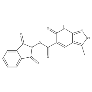 1,3-dioxo-2,3-dihydro-1H-isoindol-2-yl 6-hydroxy-3-methyl-1H-pyrazolo[3,4-b]pyridine-5-carboxylate结构式