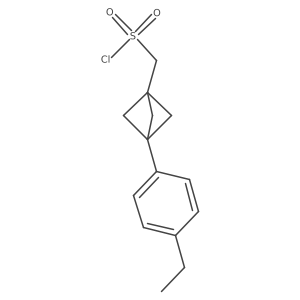 [3-(4-Ethylphenyl)-1-bicyclo[1.1.1]pentanyl]methanesulfonyl chloride结构式