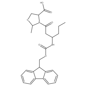 3-[(3R)-3-({[(9H-fluoren-9-yl)methoxy]carbonyl}amino)hexanoyl]-2-methyl-1,3-thiazolidine-4-carboxylic acid结构式