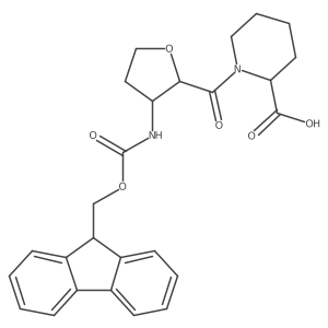 (2R)-1-[3-({[(9H-fluoren-9-yl)methoxy]carbonyl}amino)oxolane-2-carbonyl]piperidine-2-carboxylic acid结构式