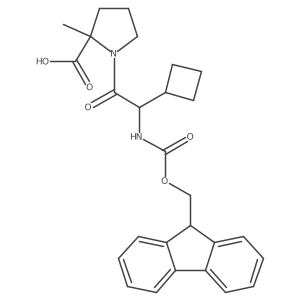 (2S)-1-[2-cyclobutyl-2-({[(9H-fluoren-9-yl)methoxy]carbonyl}amino)acetyl]-2-methylpyrrolidine-2-carboxylic acid结构式
