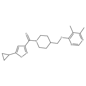 (5-Cyclopropylisoxazol-3-yl)(4-(((5,6-dimethylpyrimidin-4-yl)oxy)methyl)piperidin-1-yl)methanone Structure