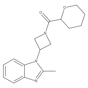 2-methyl-1-[1-(oxane-2-carbonyl)azetidin-3-yl]-1H-1,3-benzodiazole结构式