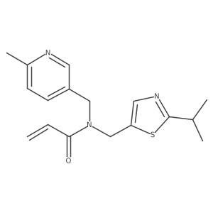 N-[(6-Methylpyridin-3-yl)methyl]-N-[(2-propan-2-yl-1,3-thiazol-5-yl)methyl]prop-2-enamide结构式