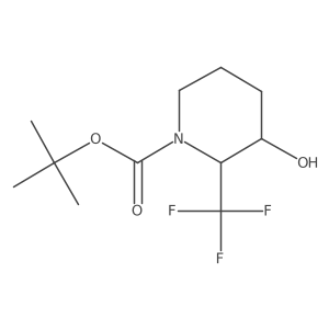 rac-tert-butyl (2R,3R)-3-hydroxy-2-(trifluoromethyl)piperidine-1-carboxylate结构式