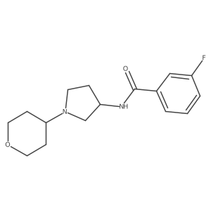 3-Fluoro-N-[1-(oxan-4-yl)pyrrolidin-3-yl]benzamide Structure
